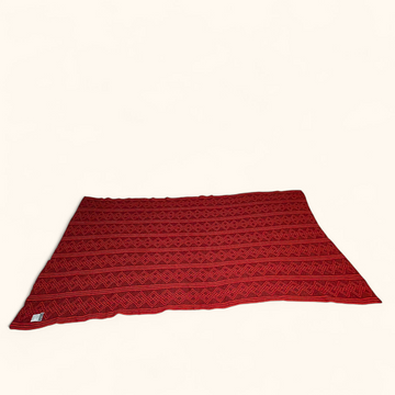 Premium baby alpaca blanket with traditional Andean weave pattern