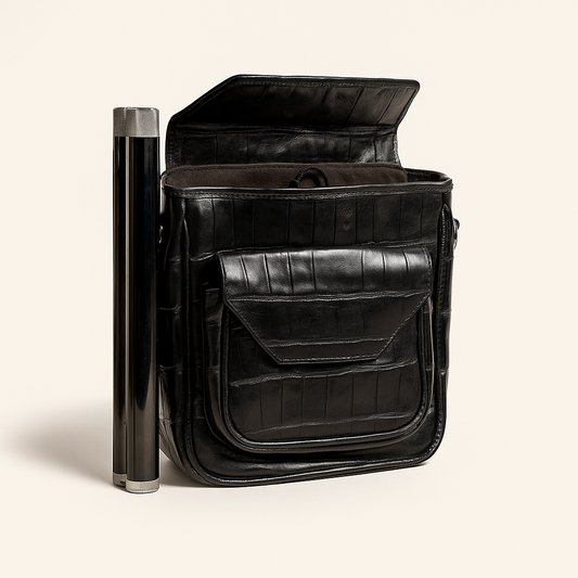 Premium crocodile shell pouch with rugged exotic leather finish by Summit & Selva
